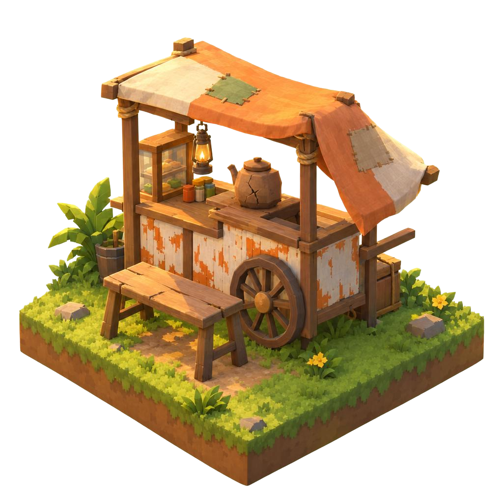 Gerobak Ngenes, a small wooden cart