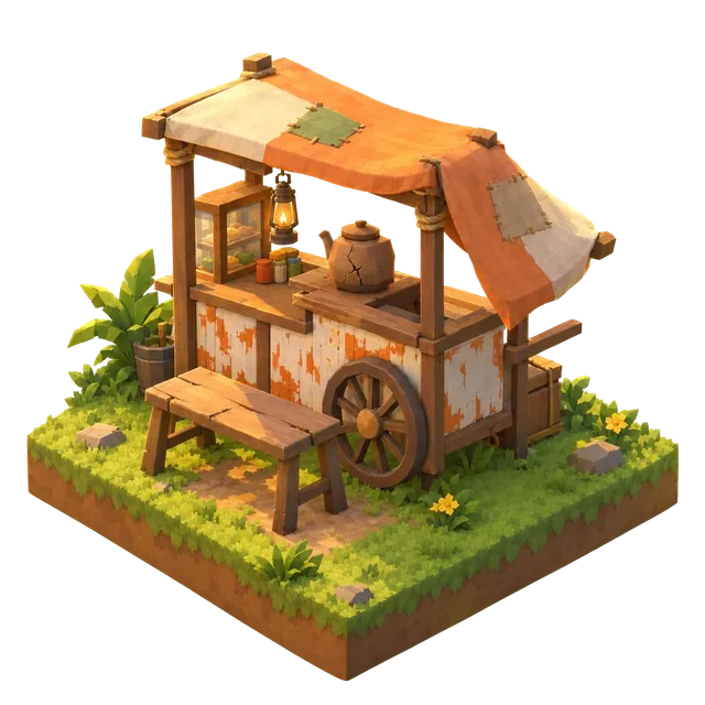 Gerobak Ngenes, a small wooden cart